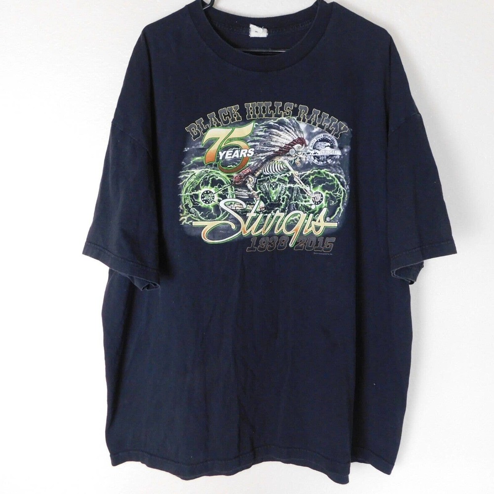 Sturgis Tee Shirt Adult 3XL 2015 Black Hills Biker Motorcycle Black Short Sleeve